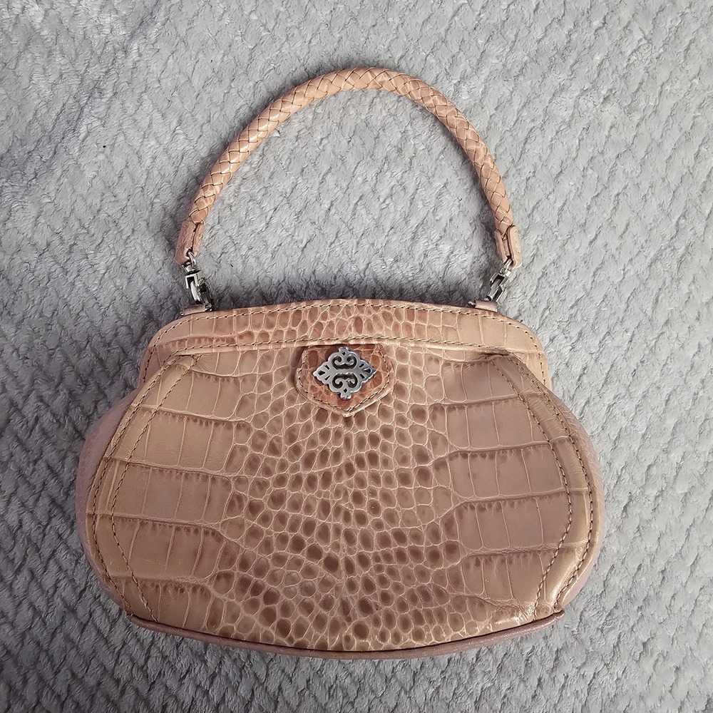 RETIRED BRIGHTON‎ PETAL PINK CROC EMBOSSED HANDBAG NO STRAP